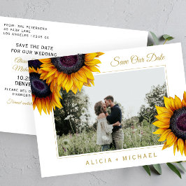 Sonnenblumen rustikale, elegante Save the Date Hoc Ankündigungspostkarte