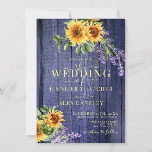 Sonnenblumen Rustikale Hochzeit Einladung