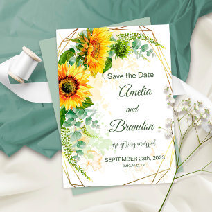 Sonnenblumen-Rustikale-Hochzeit-Save-the-Date-Kart Save The Date