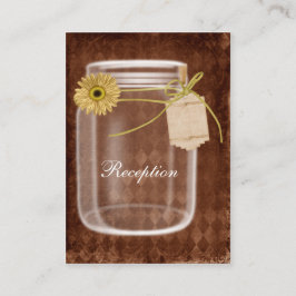 Sonnenblumen rustikale Mason Glas Hochzeit Empfang Begleitkarte