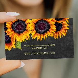 Sonnenblumen rustikale Tafel Hochzeitswebsite UAWG Visitenkarte