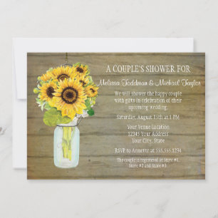 Sonnenblumen Rustikales Land Mason Jar Blume Brida Einladung