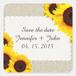 Sonnenblumen Save the Date Aufkleber Sonnenblume1