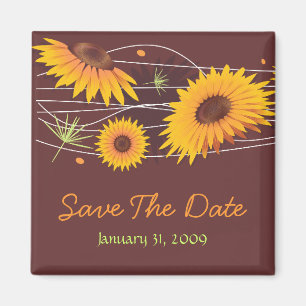 Sonnenblumen Save the Date, die Mitteilung 2 Magnet