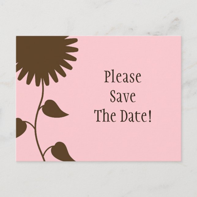 Sonnenblumen Save the Date Postkarte auf Rosa (Vorderseite)