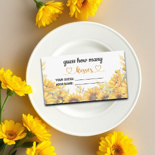 Sonnenblumen schätzen, wie viele Kisses Bridal Spi Begleitkarte