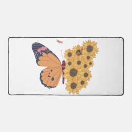 Sonnenblumen-Schmetterling-Hybrid-Ästhetik-Mauspad Schreibtischunterlage