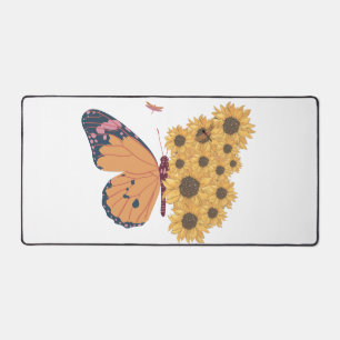 Sonnenblumen-Schmetterling-Hybrid-Ästhetik-Mauspad Schreibtischunterlage