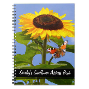 Sonnenblumen & Schmetterling ~ Note Book Notizblock