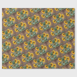 Sonnenblumen Schmetterlinge Rustikales Scheunenbre Geschenkpapier