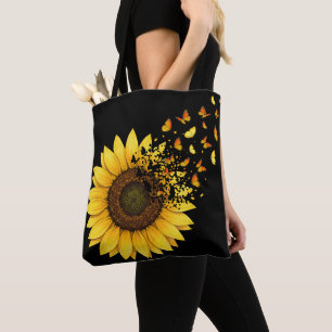 Sonnenblumen Schmetterlinge Tasche