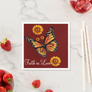 Sonnenblumen Schmetterlingspapier Napkins Serviette