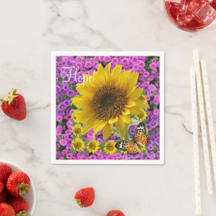 Sonnenblumen Schmetterlingspapier Napkins Serviette