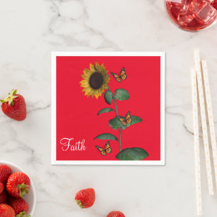 Sonnenblumen Schmetterlingspapier Napkins Serviette