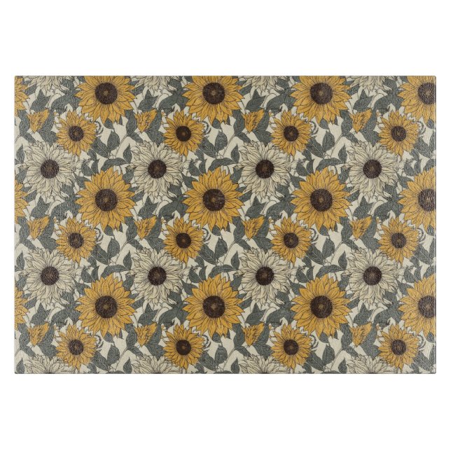 Sonnenblumen Schneidebrett (Vorderseite)