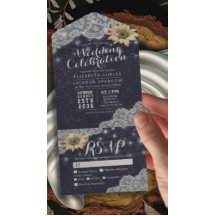 Sonnenblumen-Schnürsenkel Light Navy Blue Wedding