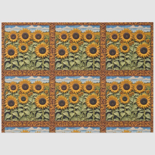 Sonnenblumen Schöne Trendy Collection Seidenpapier (Vorderseite)