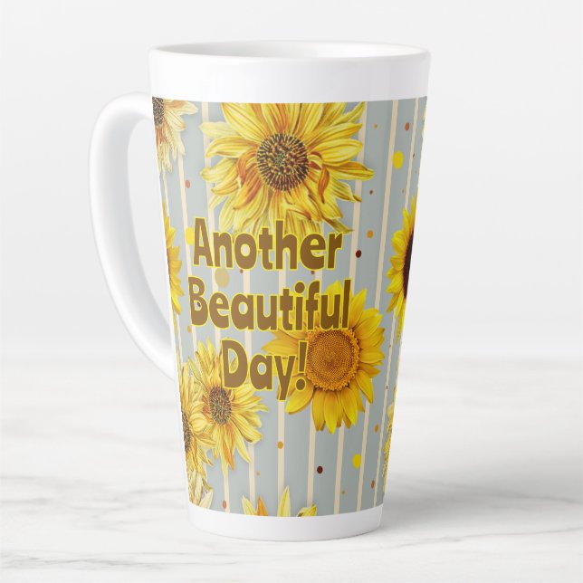 Sonnenblumen Schöner Tag Sprüche Milchtasse (Linke Ecke)