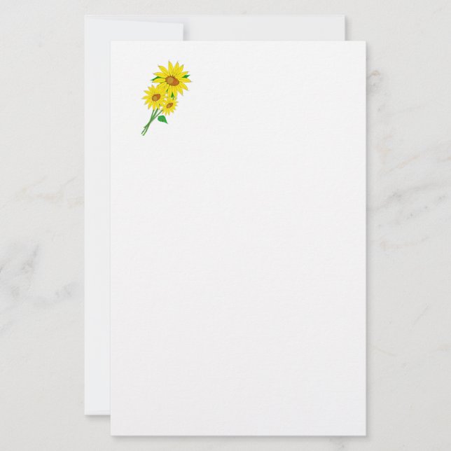 Sonnenblumen Schreibwarenpapier Briefpapier (Vorderseite)