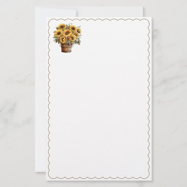 Sonnenblumen Schreibwarenpapier Briefpapier (Vorderseite)