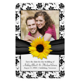 Sonnenblumen Schwarz-weiße Blumenzauberkunst Foto Magnet