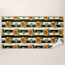 Sonnenblumen Schwarz-weiße Streifen