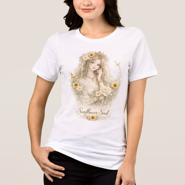 Sonnenblumen-Seele Tri-Blend Shirt (Vorderseite)