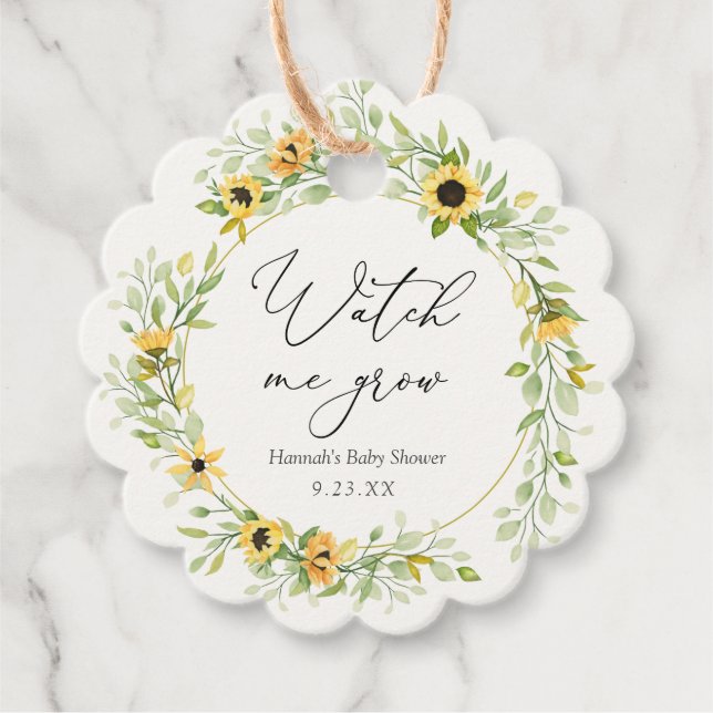 Sonnenblumen Sehen Sie mir zu wachsen Pflanze Gefa Geschenkanhänger (Vorderseite)