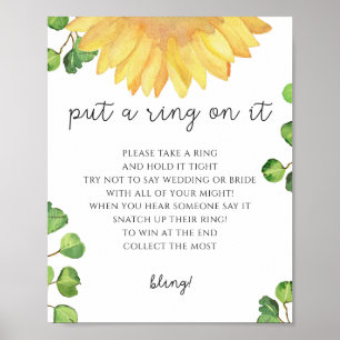 Sonnenblumen setzen einen Ring darauf Spiel Poster