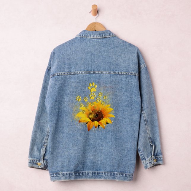 Sonnenblumen-Shirt, Sie sind meine Welpen Haustier Jeansjacke (Hangar)