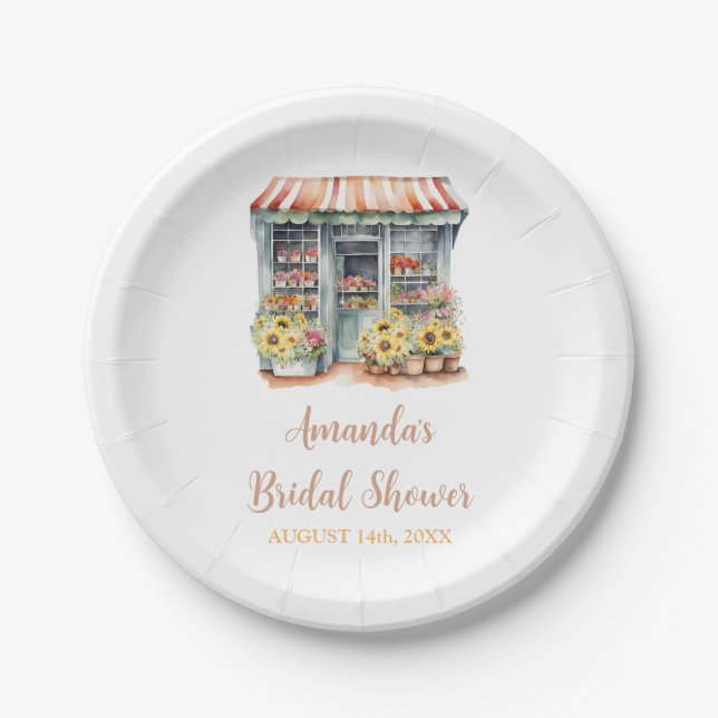 Sonnenblumen Sie ist vom Brautparty Pappteller (Vorderseite)