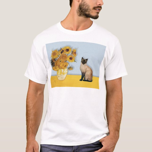 Sonnenblumen - Siegel Point Siamese T-Shirt (Vorderseite)