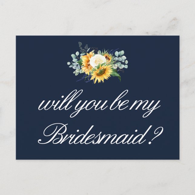 Sonnenblumen sind meine Bridesmaid-Karte Einladungspostkarte (Vorderseite)
