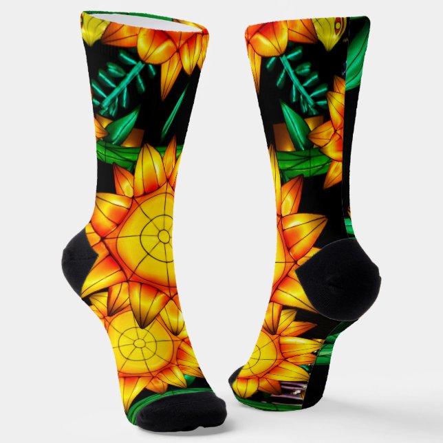Sonnenblumen Socken (Gewinkelt)