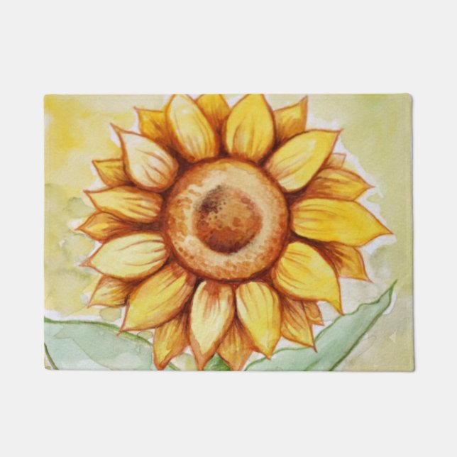 Sonnenblumen Sommer Fußmatte (Vorderseite)