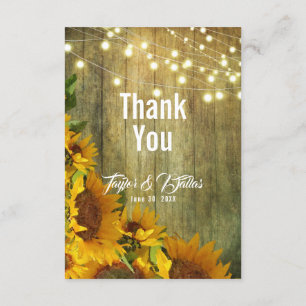 Sonnenblumen Sommer   Rustic Americana Vielen Dank Einladung