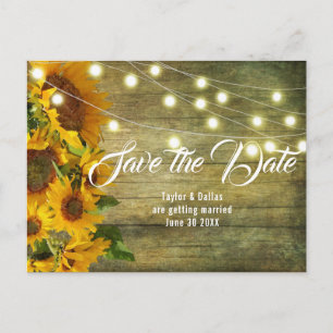 Sonnenblumen Sommer   Rustikale Americana Vorankün Postkarte