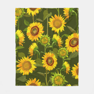 Sonnenblumen Sommernahtloses Muster Fleecedecke