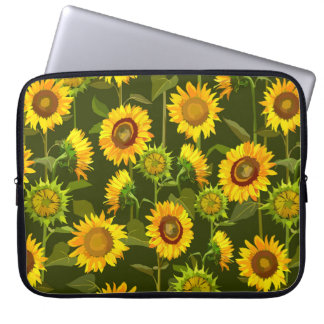 Sonnenblumen Sommernahtloses Muster Laptopschutzhülle