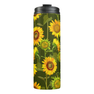 Sonnenblumen Sommernahtloses Muster Thermosbecher