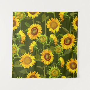 Sonnenblumen Sommernahtloses Muster Wandteppich