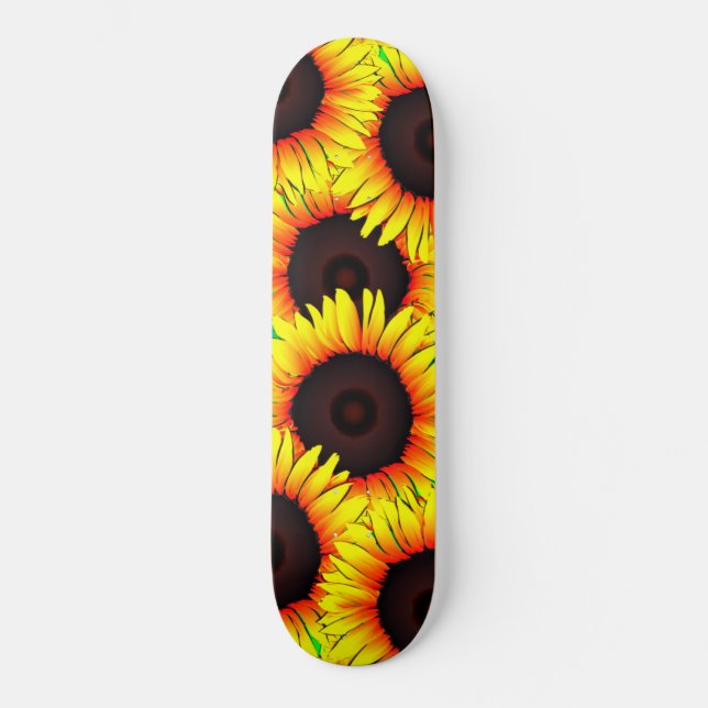 Sonnenblumen Sommerskateboard Skateboard (Vorderseite)
