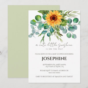 Sonnenblumen-Sonnenlicht-Herbst-Baby-Shower-Einlad Einladung