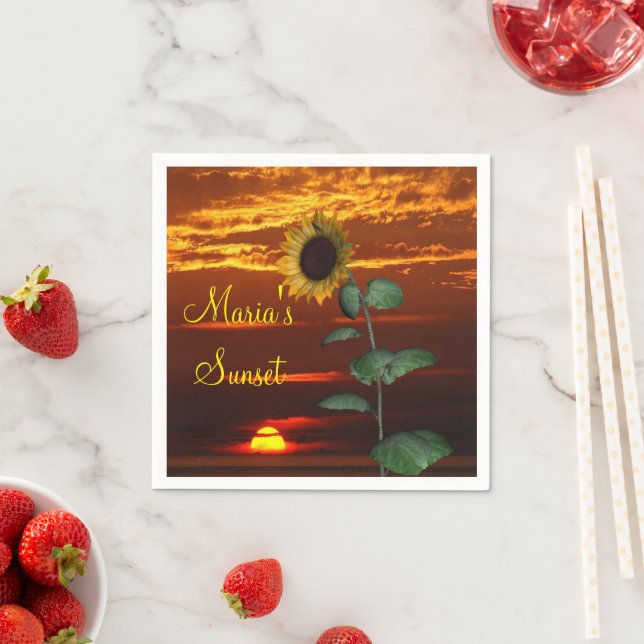 Sonnenblumen Sonnenuntergang Papier Napkins Serviette (Beispiel)