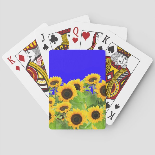 Sonnenblumen Spielkarten Ukraine Flaggenfarben (Rückseite)