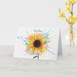 Sonnenblumen-Splash-Art-Muttertagskarte Karte