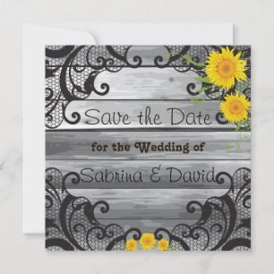 Sonnenblumen Stallholz-Sammlung Save the Date