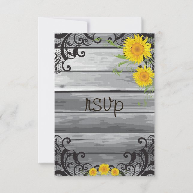 Sonnenblumen Stallholz-Sammlung UAWG RSVP Karte (Vorderseite)