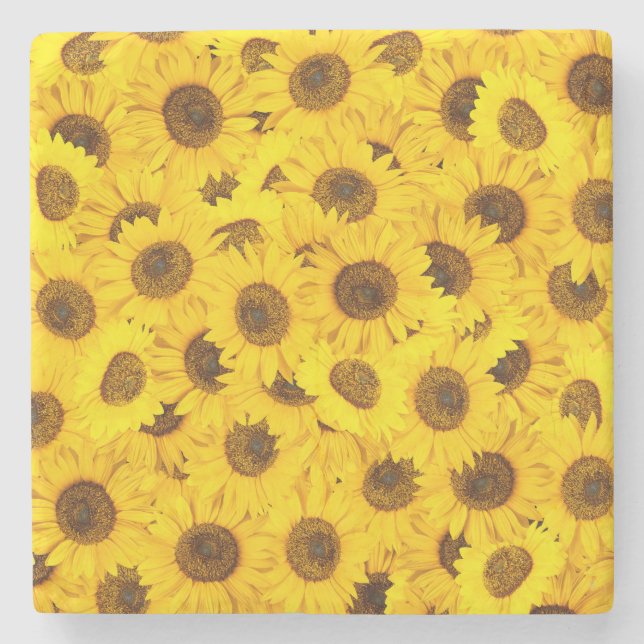 Sonnenblumen Steinuntersetzer (Vorderseite)