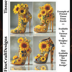 Sonnenblumen Stiletto Absätze Kunst DT3L Decoupage Seidenpapier